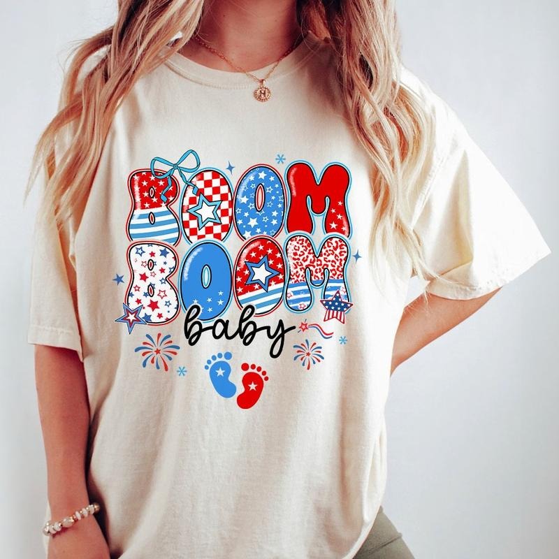 4th of July Pregnancy Announcement Shirt, Patriotic Mom TShirt, Summer Girl Pregnant, Fourth of July Tee, American Mama Gifts, Red,White and Due Shirt, Pregnancy Reveal T-Shirt