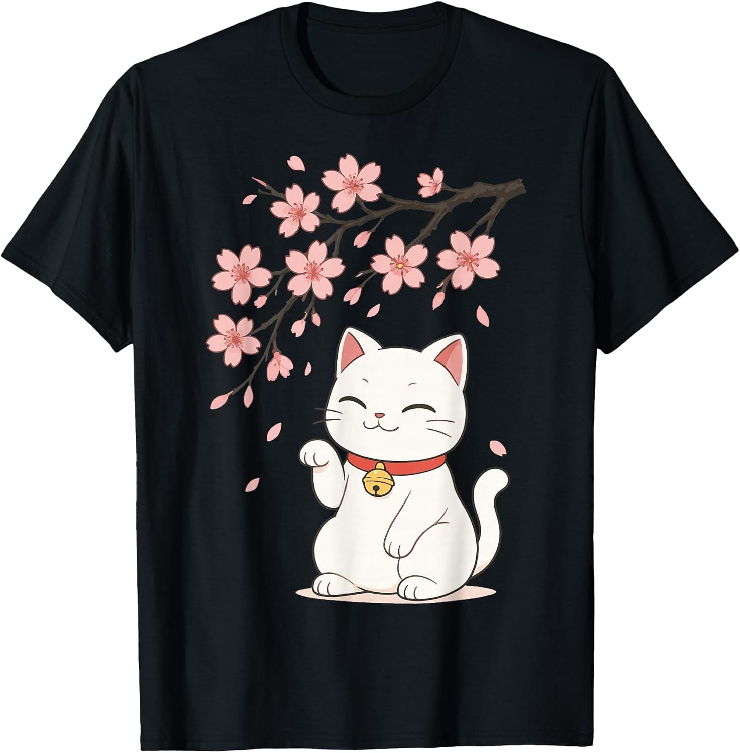 Cat Cherry Blossom Japan Anime T-Shirt Unisex T-shirt, Sweatshirt, Hoodie, Long Sleeve Tee