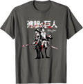 Levi and Eren Sword Blood Splatter AOT Anime T-Shirt Unisex T-shirt, Sweatshirt, Hoodie, Long Sleeve Tee