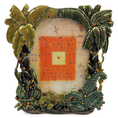 Small picture frame with palm trees and rhinestone accents pf43